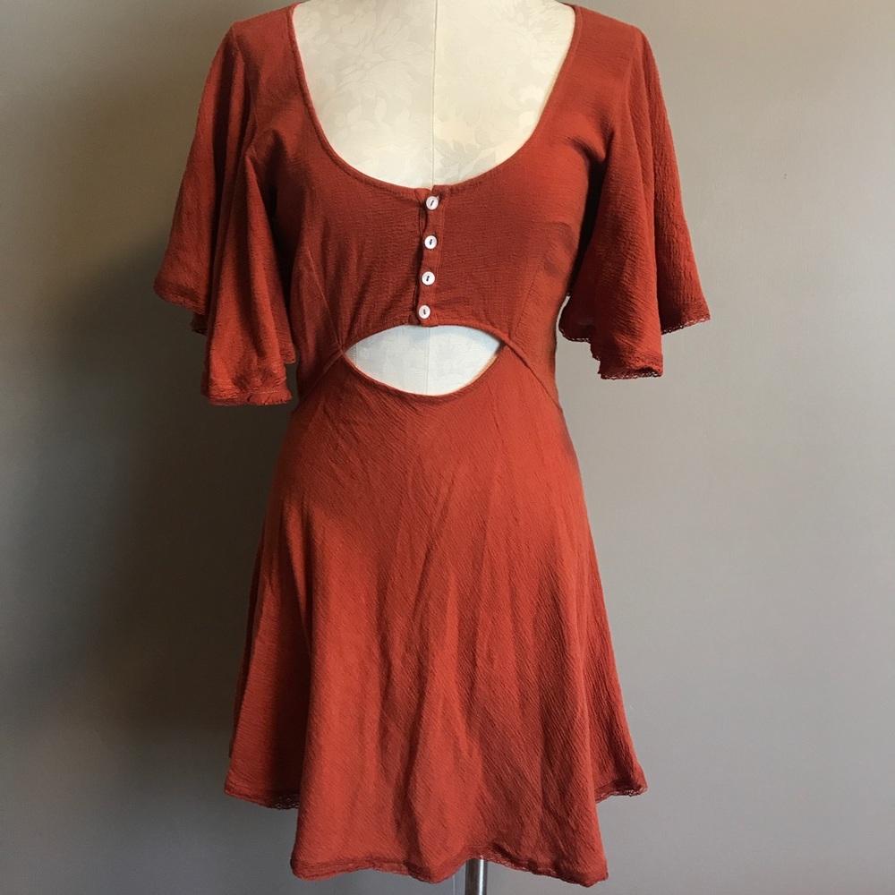 Free People Ruffled Cutout Dress